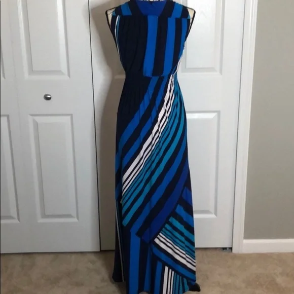 CHICOS Deep V Print Maxi Dress Chicos Size 2 - Picture 8 of 14